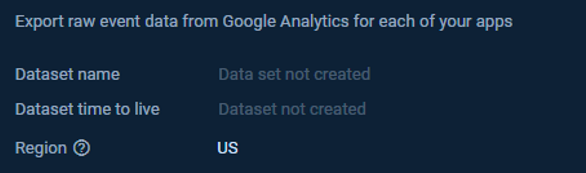 screenshot showing "dataset not created"